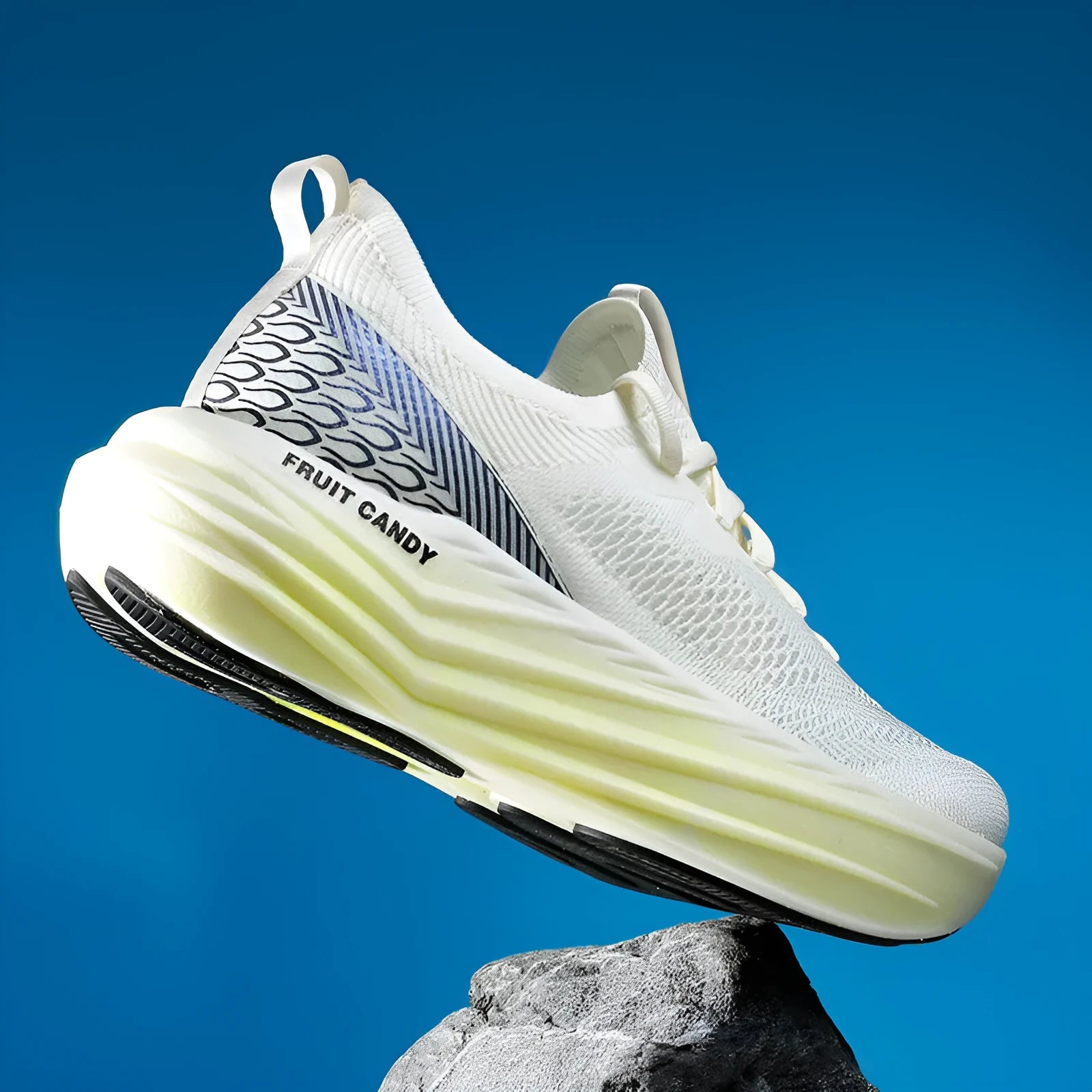 Summer road running shoes with breathable pu mesh upper in Shadow Black colour, low top flat heel design for men