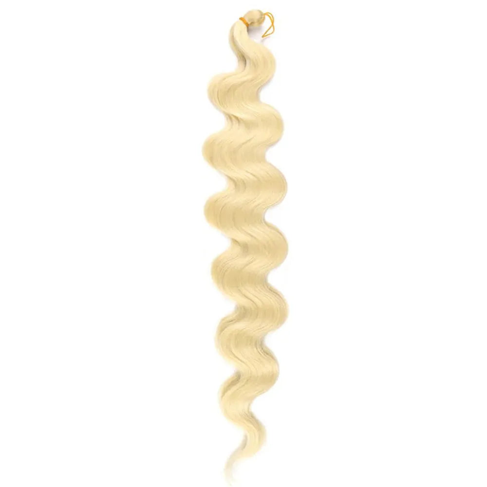 Wine red braided hair extension wig with big wave pattern, 24 inches long