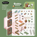 Capabala pre-cut PET cartoon sticker sheet in themes like pink restaurant and green bookstore.