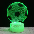 3D football night light with colour-changing LEDs on square acrylic base