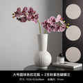 White ceramic ball striped vase with American country styling for table centrepiece decoration