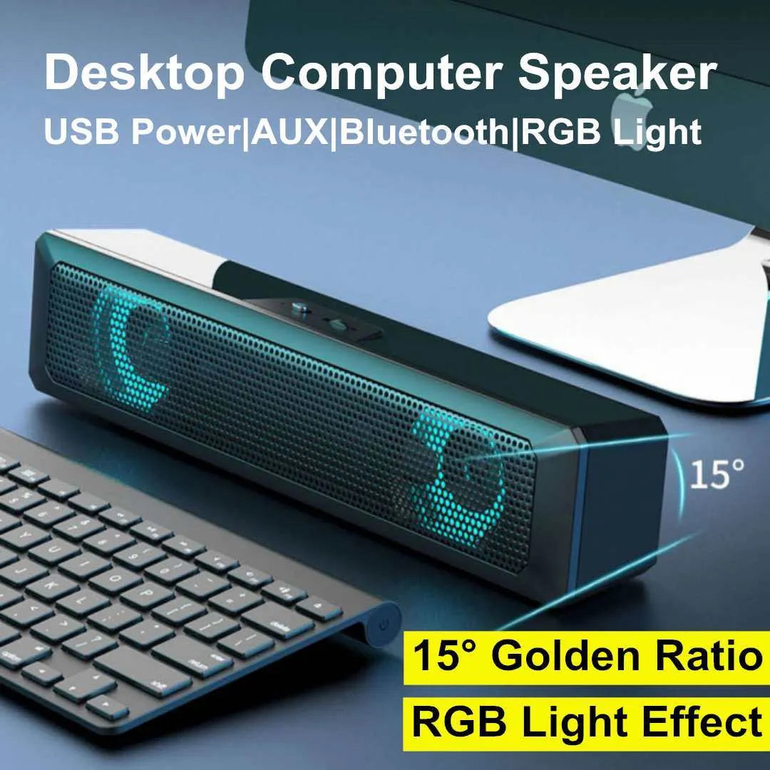 Wired sound blaster Bluetooth speaker with USB power, 5W output, and manual impeller volume control