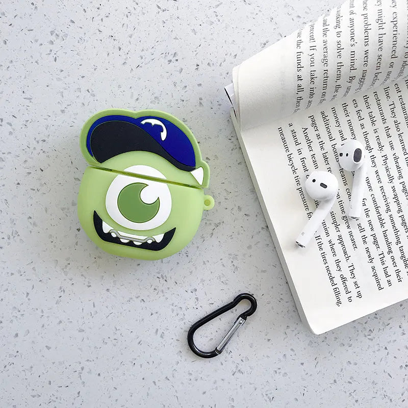 Cartoon animal design silicone case for AirPods 1 and 2 generation in multiple colour options