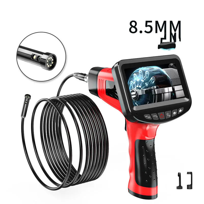 8.5mm dual-lens endoscope inspection camera with flexible snake pipeline cable