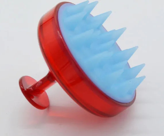 Silicone shampoo brush scalp massage comb 8x8x7cm in black