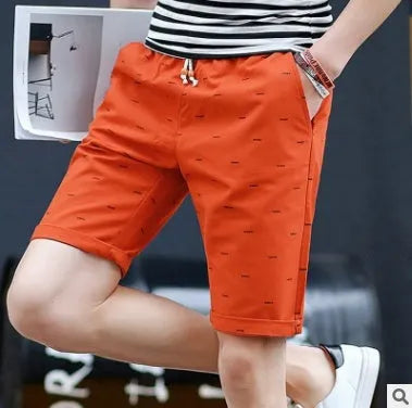 Men's cotton summer shorts with lace-up front closure in various colours showing mid-waist capri design