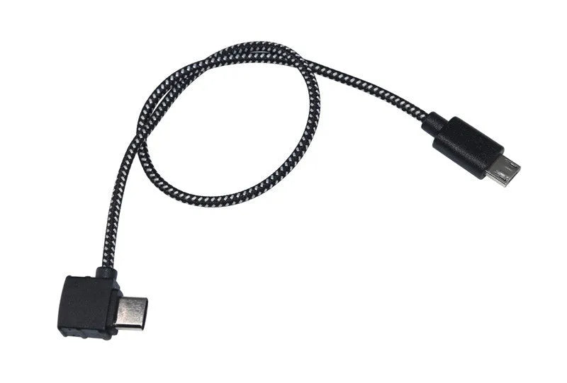 15cm Type C data cable with metal connector, nylon and PVC build, for remote control mobile phone tablet connection