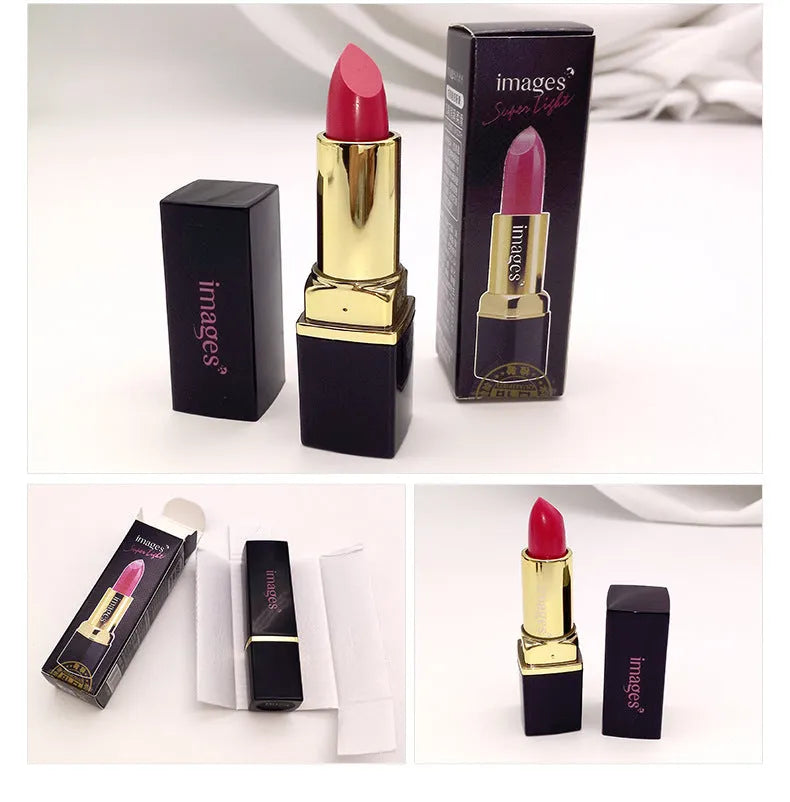 Moisturising lipstick lip gloss stick in 3.8g size, shown in a range of ten colours