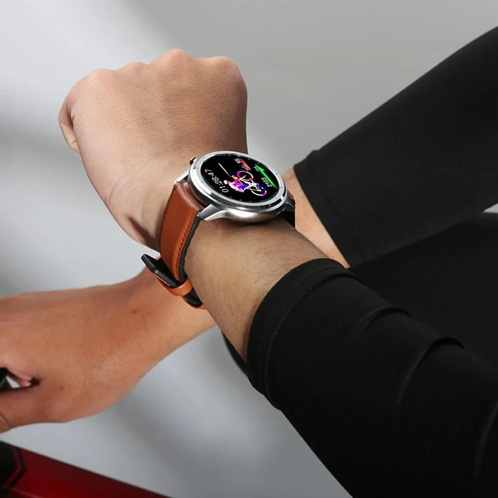 LEMFO LF26 smart bracelet with 1.3-inch screen showing five colour options: Black A, Black B, Brown Silver, Brown black, Silver