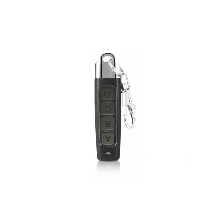 433MHz rolling door remote control with compact 6.7cm design in black, blue, grey or red colours