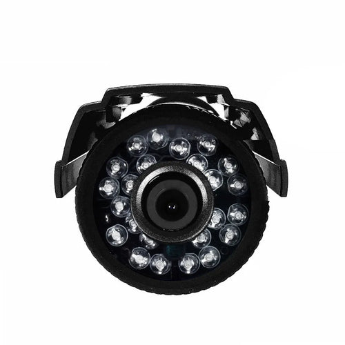 Black AHD HD waterproof security camera with infrared LEDs for night vision