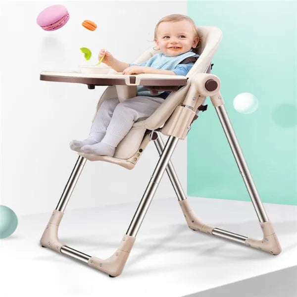 Baby chair with grow-up design, stable anti-fall structure, and waterproof plate in dream powder colour