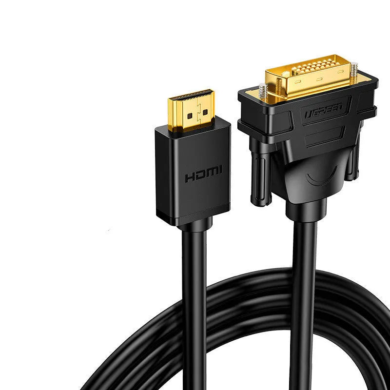 HDMI adapter cable for laptop to external display connection with round rotating cable in multiple length options