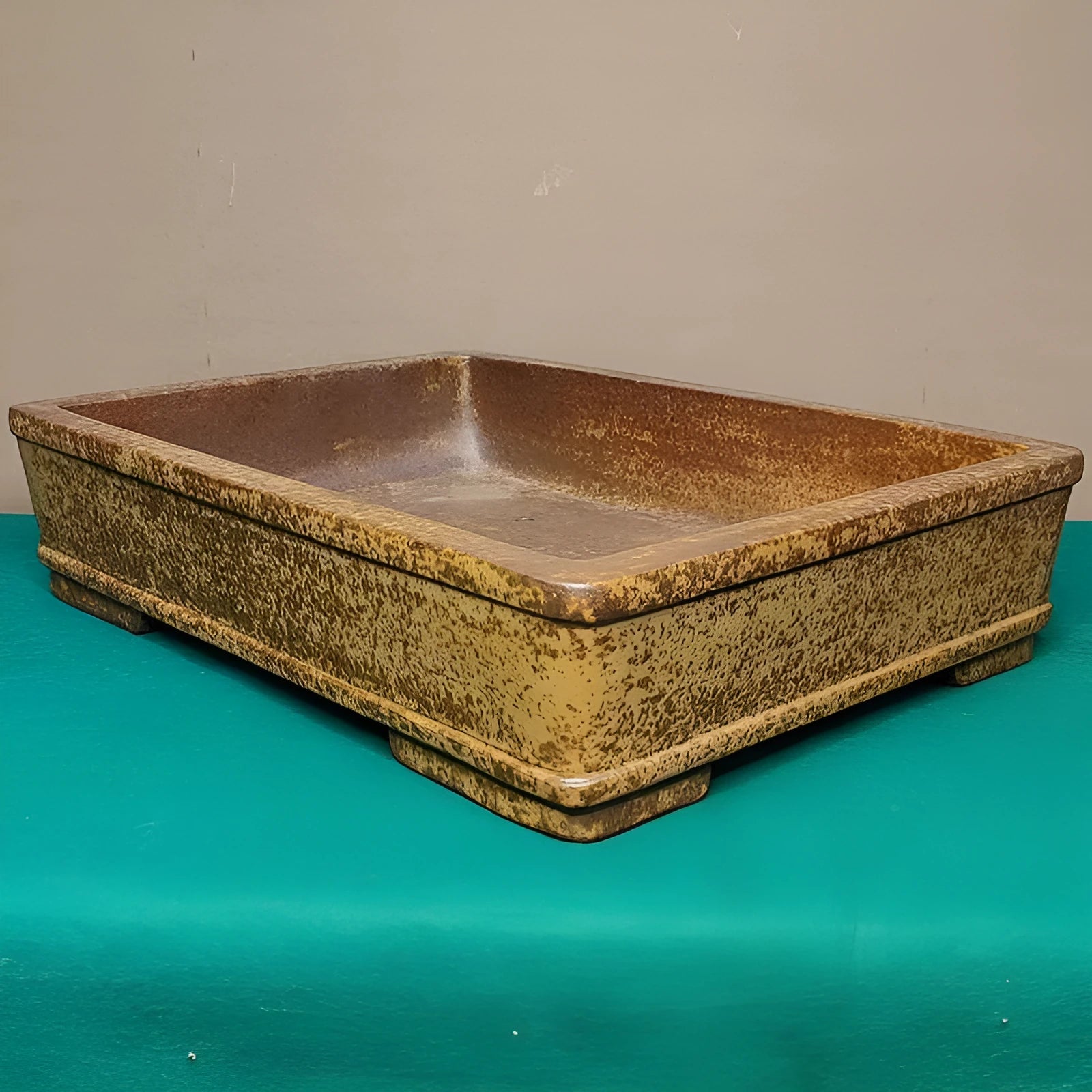Straight shallow rectangular Yixing purple sand ceramic flowerpot for plants