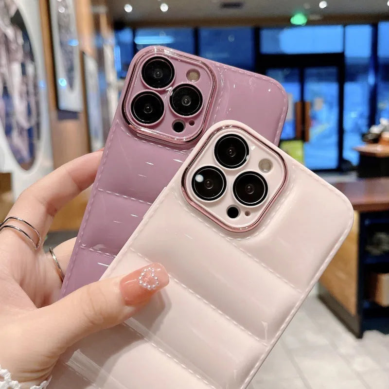 Creative Air Cushion Anti-fall solid colour TPU phone case for iPhone, available in mint green