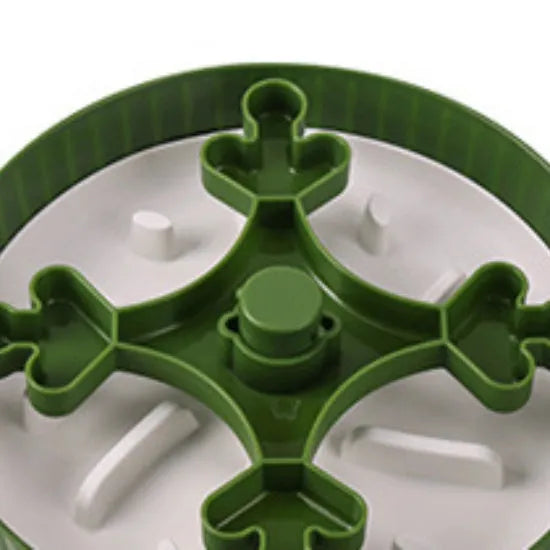 Pet feeding bowl with rotating game board and silicone anti-choke pad in various colour options