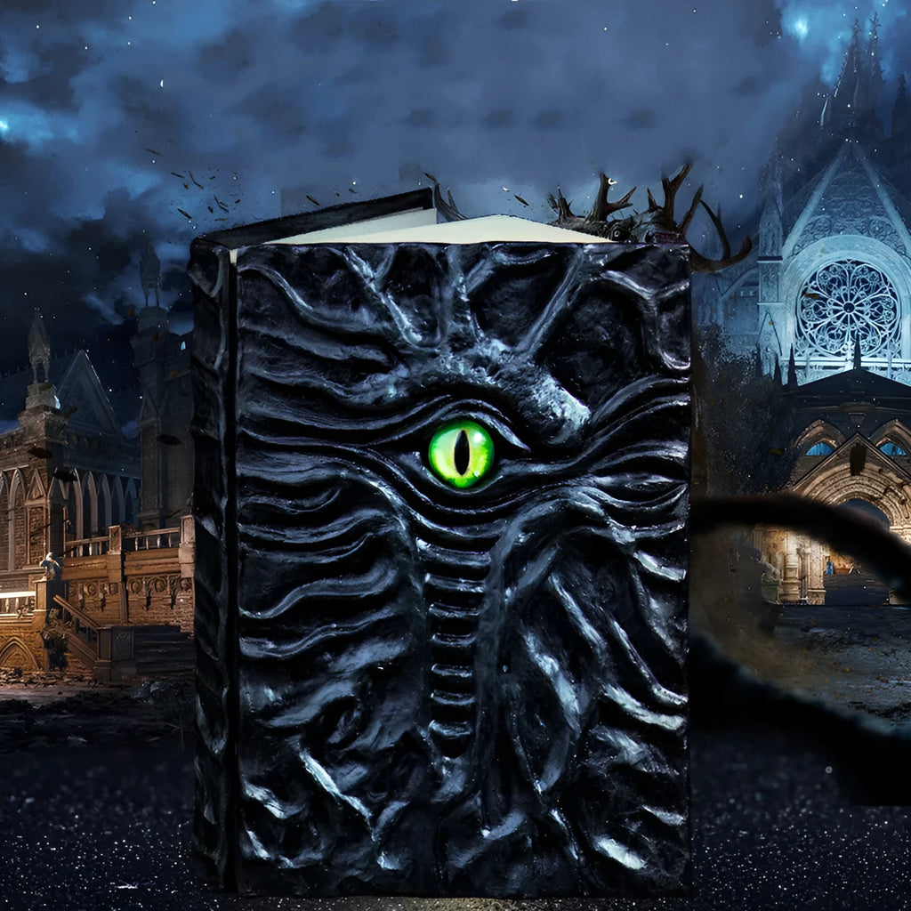 Cthulhu demon eye resin relief notebook A5 dark kraft paper cover with raised hand tent design