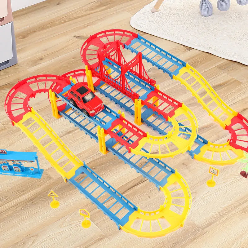Electric high-speed rail toy in grey ABS plastic, compact size, for children aged 3 plus