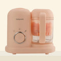 Baby food steamer and blender processor with double mixing blades in green colour