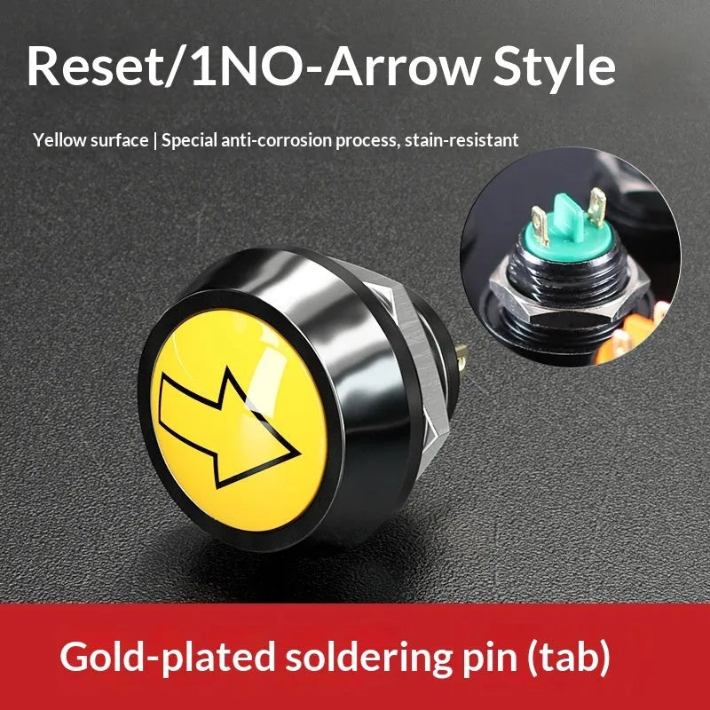 12mm spherical head self-resetting push button switch with silver-plated contacts and waterproof protection