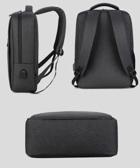 Waterproof Oxford cloth laptop backpack with shoulder straps, shown in multiple colour options.
