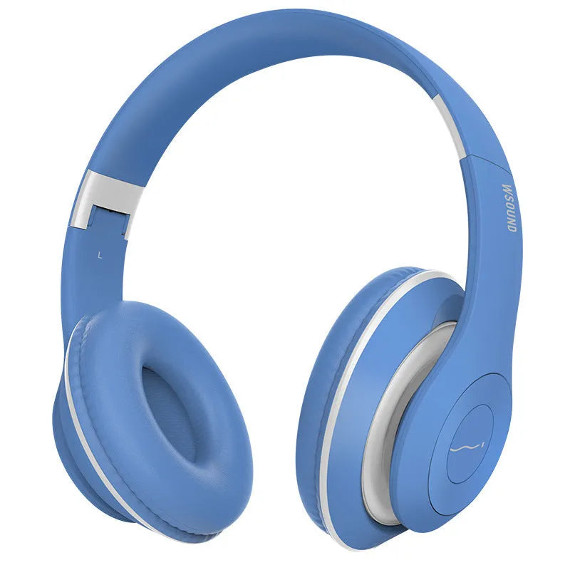 Blue and red wireless Bluetooth stereo headset with bilateral design and 4.2 protocol