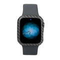 Ultra-thin carbon fibre and leather half wrap case for a 44mm Apple Watch Series 4.