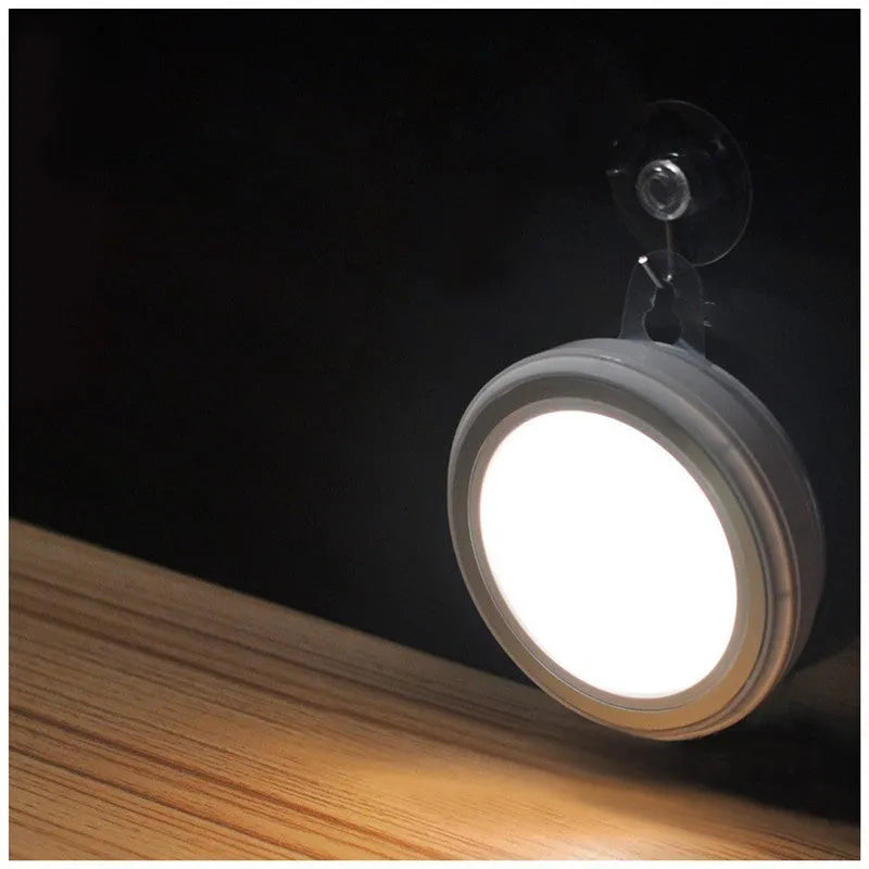 Circular white motion sensor LED light unit with 80mm diameter for cupboard or corridor