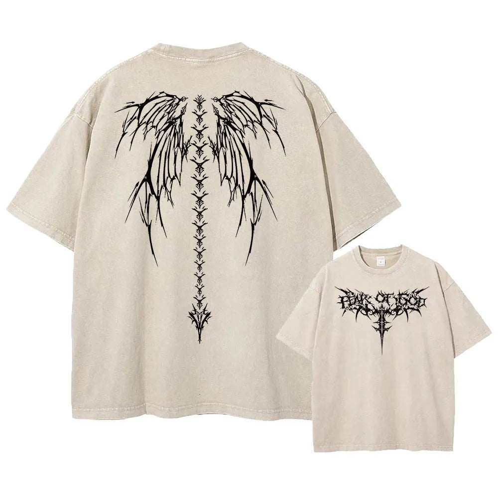 Men's oversized cotton t-shirt with drop shoulder sleeves in loose fit casual style