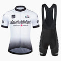 Neutral fit short sleeve cycling suit in polyester fabric for summer sports.