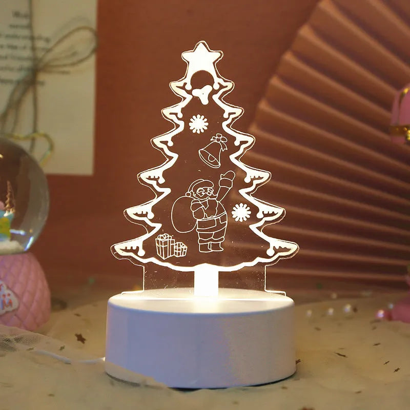 USB acrylic night light 4W touch control three colour temperatures bedside decoration 20x17.5cm
