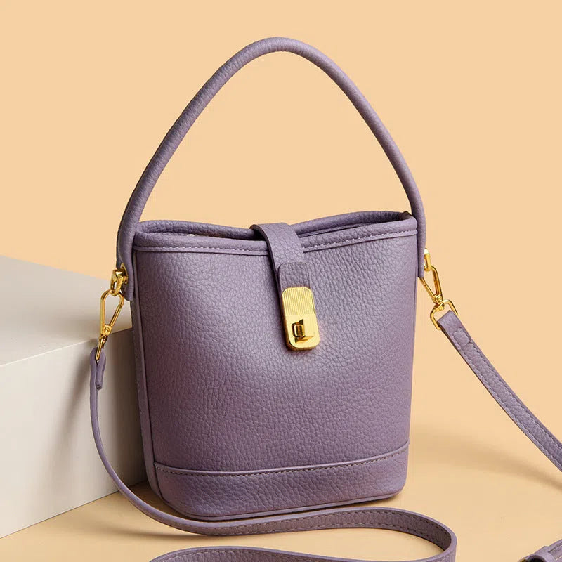 Multi-layer single shoulder bag in soft PU leather with nylon lining and 3D outer pocket