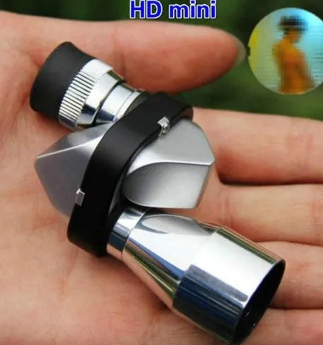Compact aluminium monocular telescope with 8x20mm lenses and foldable rubber eyecup