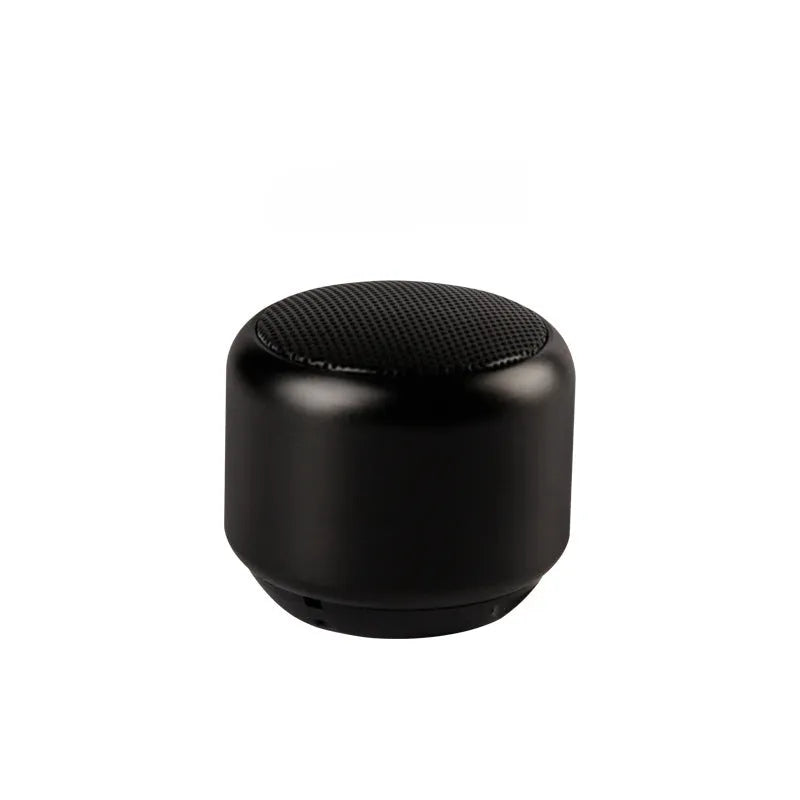 Small portable wireless Bluetooth speaker shown in black, blue, gold, and pink colour options.