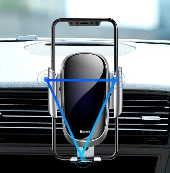 Smart car bracket mobile phone holder with adjustable gooseneck arm on car dashboard