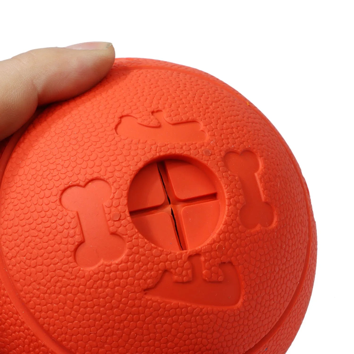 Dog leaking food ball - TPR treat dispensing toy in blue, green, red, yellow - L 11cm and S 8cm sizes