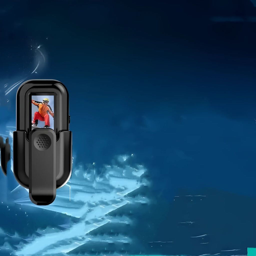 L8 Black WIFI body camera with back splint and thumb hole, 65x32.3x18mm plastic body