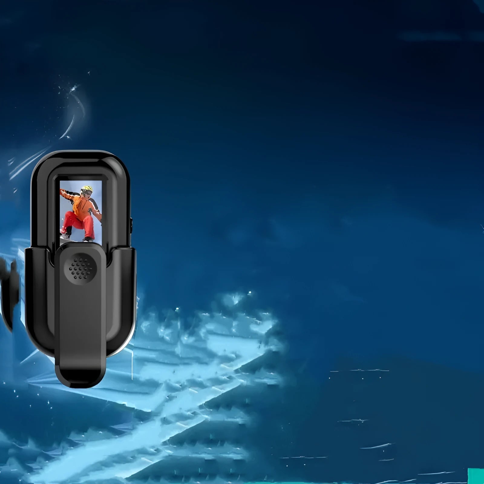 L8 Black WIFI body camera with back splint and thumb hole, 65x32.3x18mm plastic body