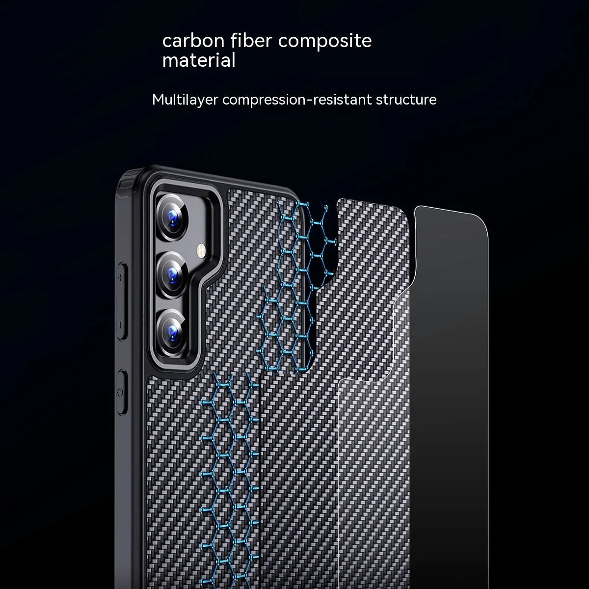 Aramid fibre frosted phone case magnetic shell for Samsung S23 S24 series black