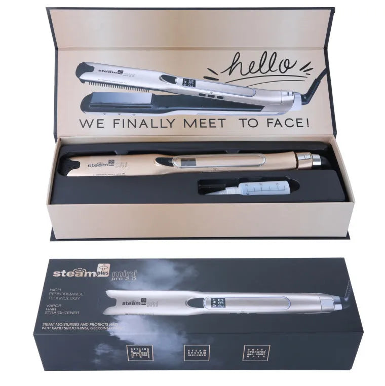 Mini steam splint spray hair straightener in champagne, purple or rose red colour
