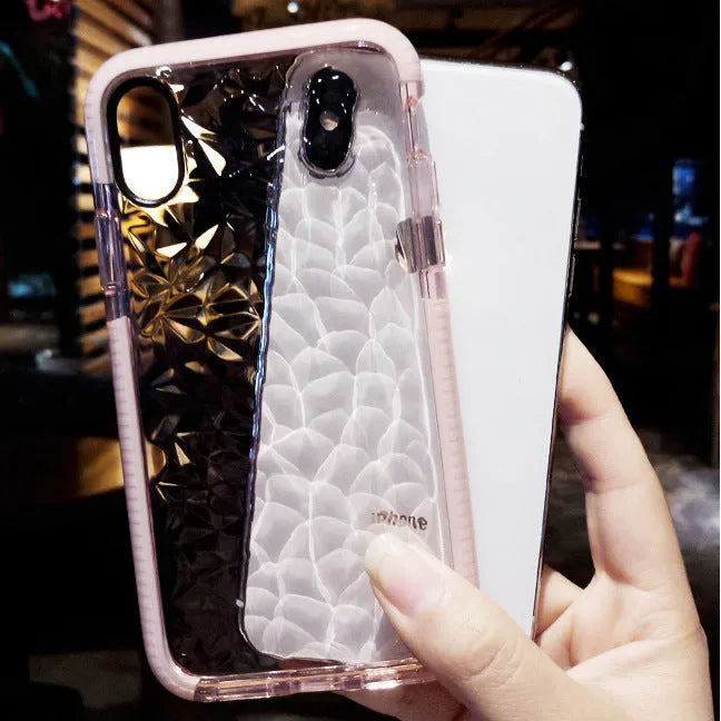 Slim pink TPU back cover case for iPhone on a white background
