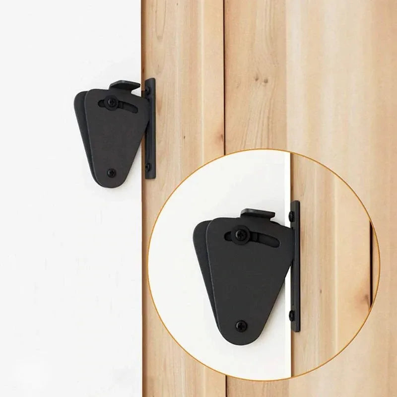 Black stainless steel barn door lock hardware with S and M size options for sliding doors