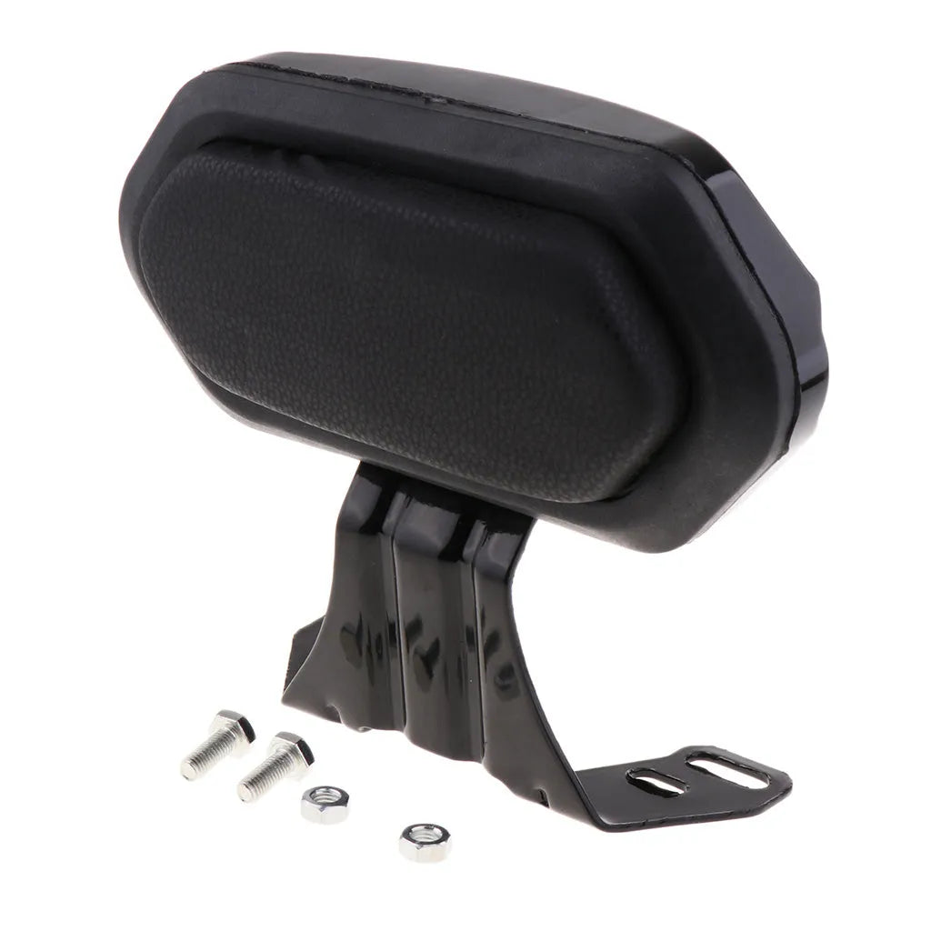 Scooter backrest with metal and ABS bracket and leather padding in black