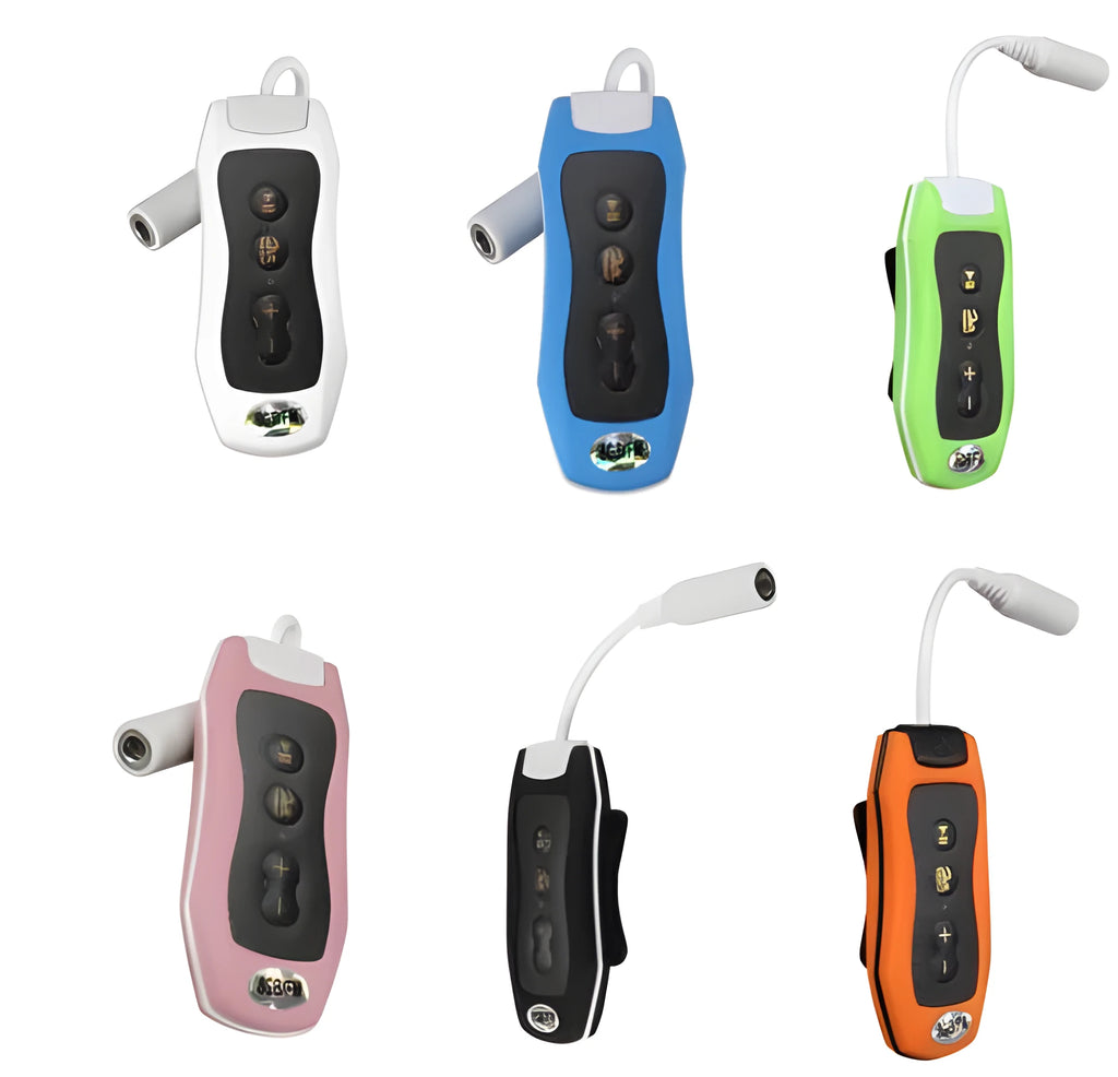 Compact black waterproof MP3 player for sports with earphones
