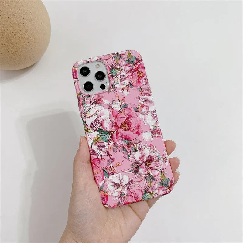 Rose red retro smiling flower silicone protective case compatible with iPhone 11 12 X XR XS 7 8 and Airpods