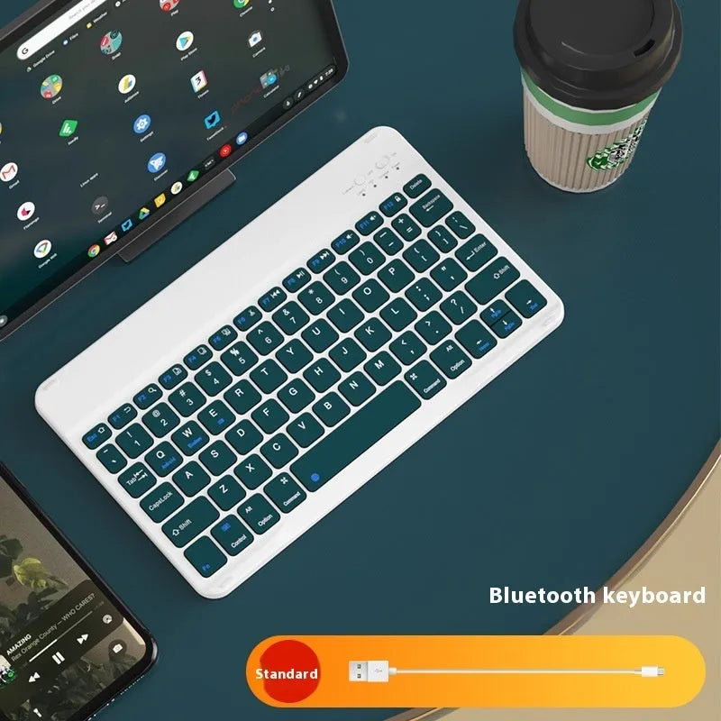 Bluetooth keyboard for Android tablets in multiple colours including white, green, and pink