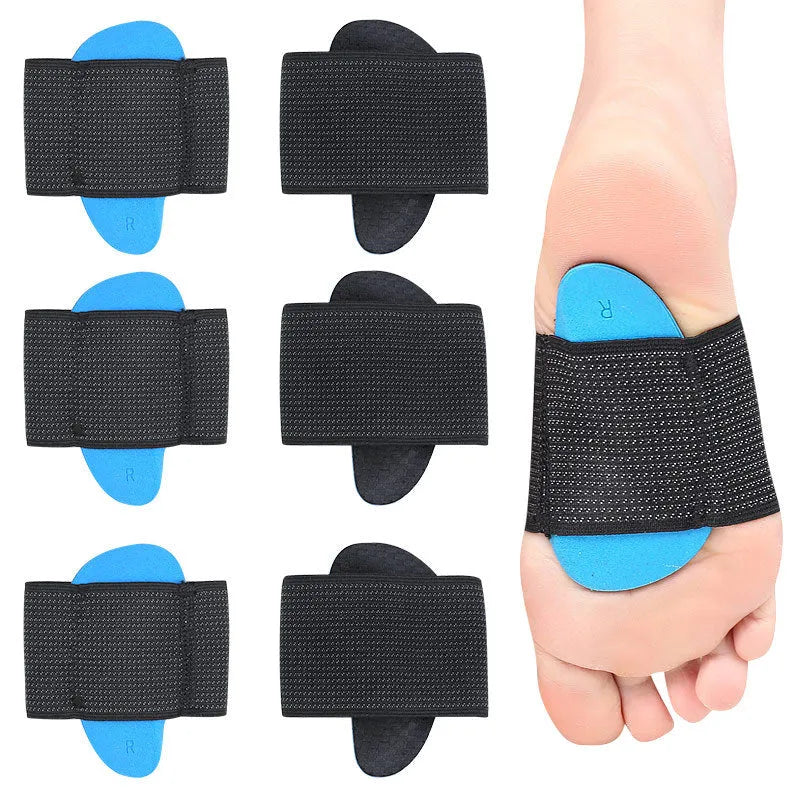 Blue elastic bandage sole foot pad for arch support in adult and children sizes