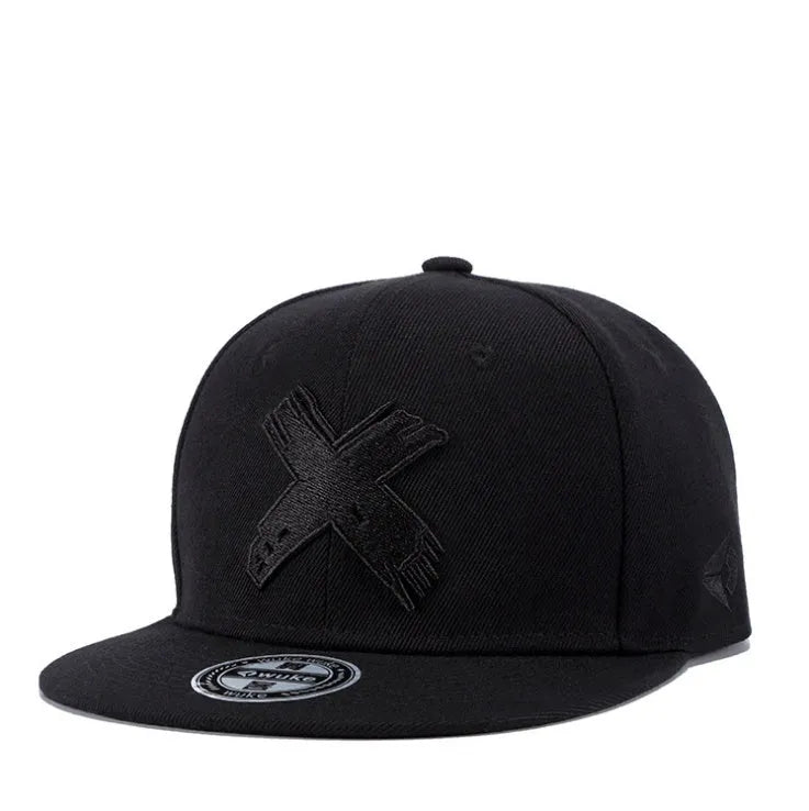 Black punk hip hop flat hat made from imitation felt with adjustable band, 12cm height, 18.5cm width