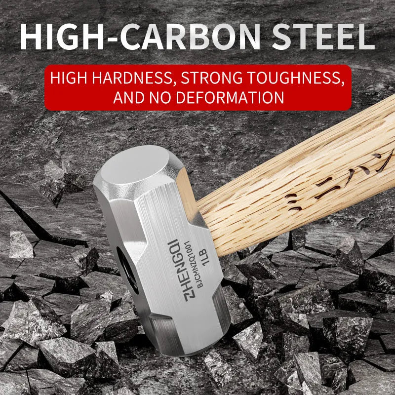 Mini claw hammer with wooden handle and high carbon steel head on a workbench