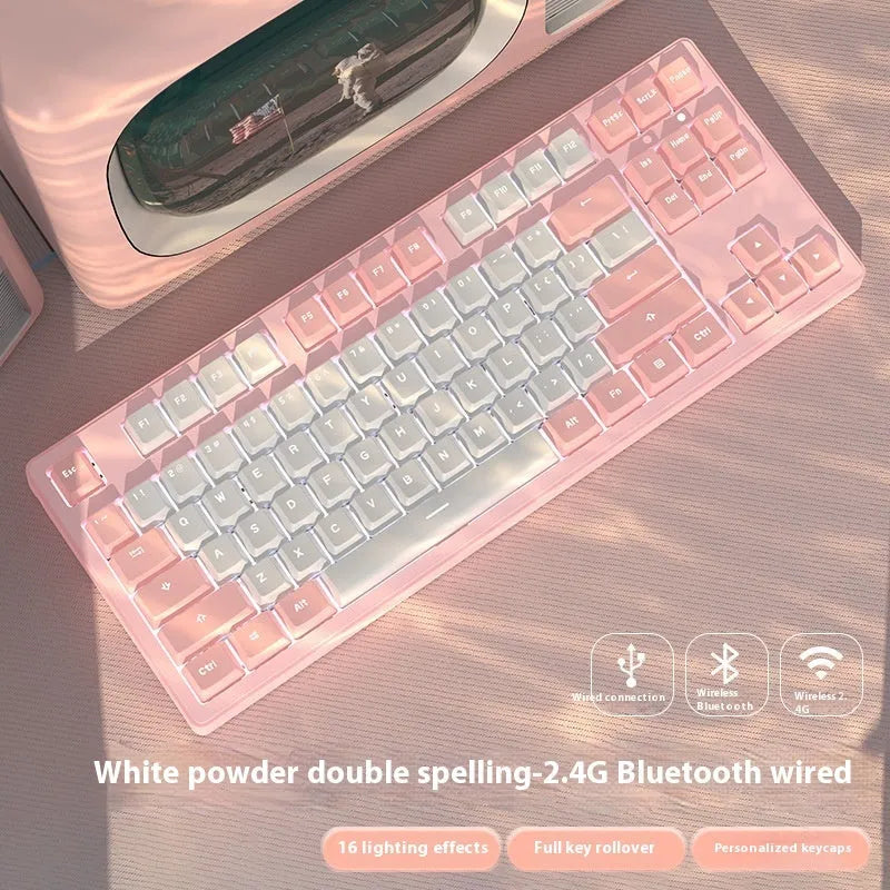Wireless Bluetooth mechanical keyboard in various colours with 87-key and 108-key layout options